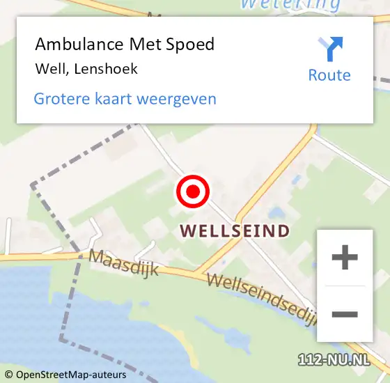 Locatie op kaart van de 112 melding: Ambulance Met Spoed Naar Well, Lenshoek op 29 oktober 2021 05:51