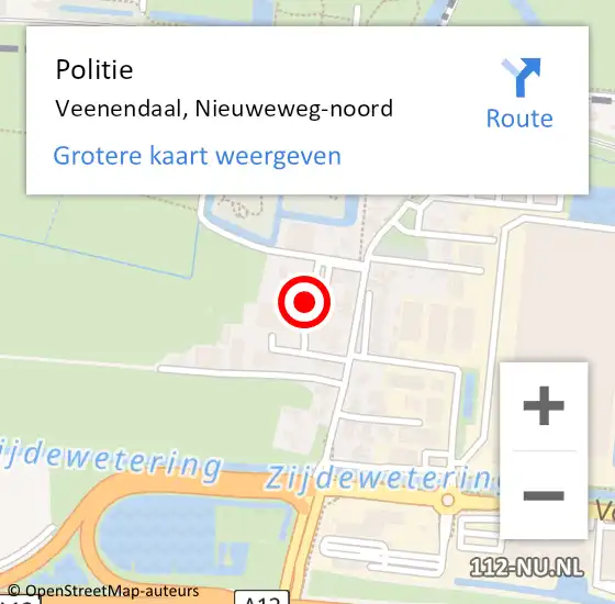 Locatie op kaart van de 112 melding: Politie Veenendaal, Nieuweweg-noord op 29 oktober 2021 07:36