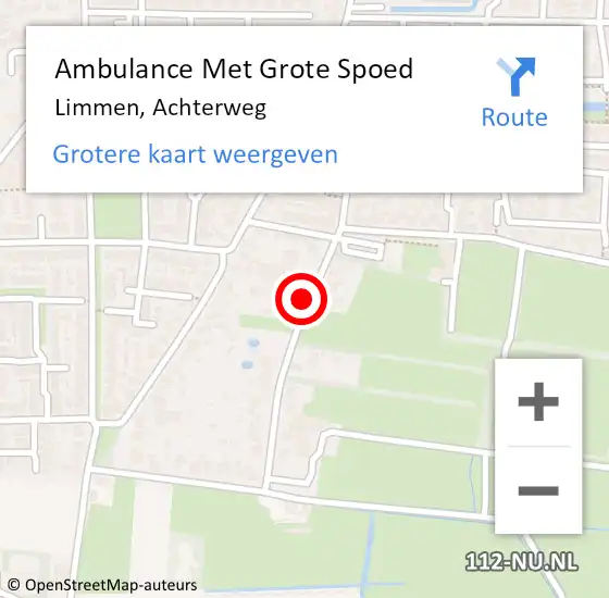 Locatie op kaart van de 112 melding: Ambulance Met Grote Spoed Naar Limmen, Achterweg op 29 oktober 2021 08:47