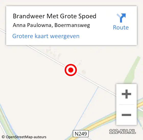 Locatie op kaart van de 112 melding: Brandweer Met Grote Spoed Naar Anna Paulowna, Boermansweg op 29 oktober 2021 08:57