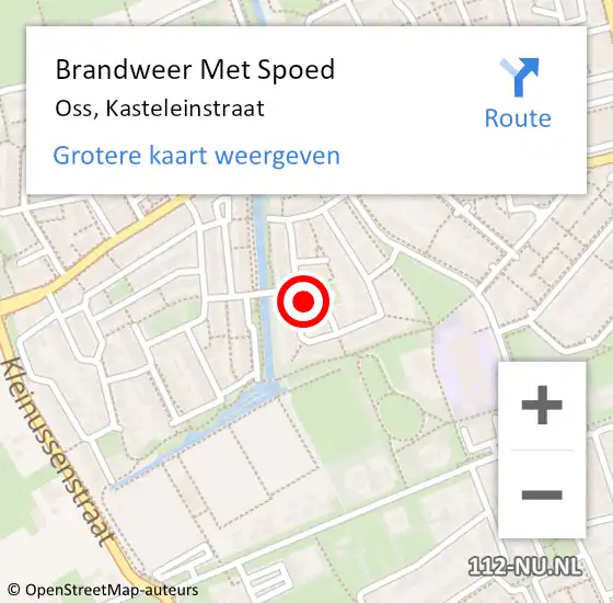 Locatie op kaart van de 112 melding: Brandweer Met Spoed Naar Oss, Kasteleinstraat op 29 oktober 2021 09:14