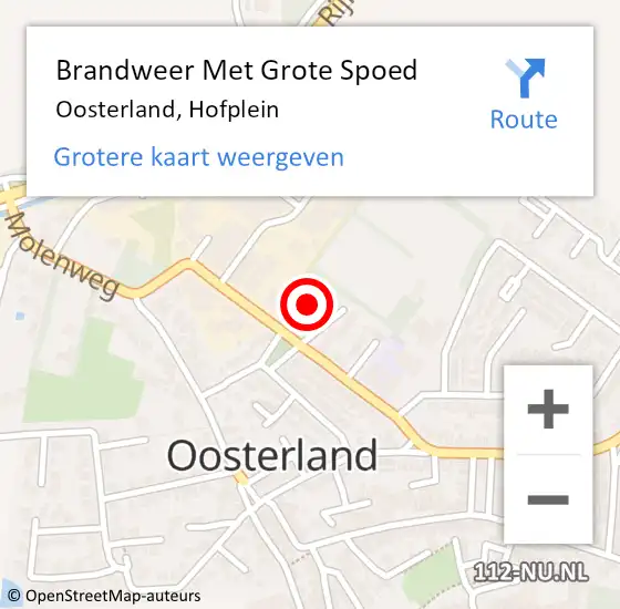 Locatie op kaart van de 112 melding: Brandweer Met Grote Spoed Naar Oosterland, Hofplein op 29 oktober 2021 10:24