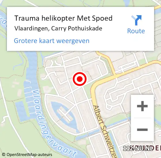 Locatie op kaart van de 112 melding: Trauma helikopter Met Spoed Naar Vlaardingen, Carry Pothuiskade op 29 oktober 2021 10:32