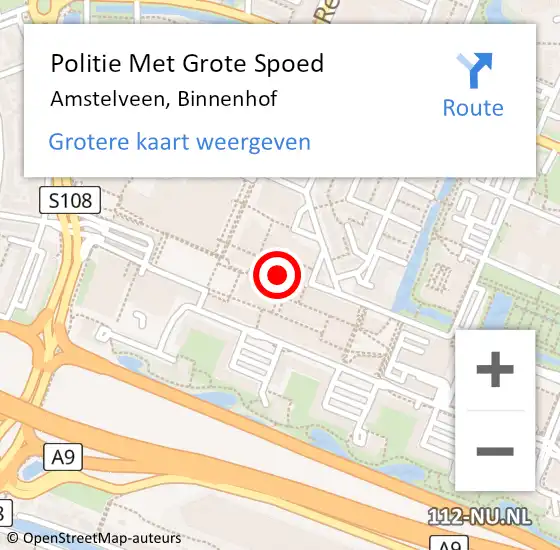 Locatie op kaart van de 112 melding: Politie Met Grote Spoed Naar Amstelveen, Binnenhof op 29 oktober 2021 11:31