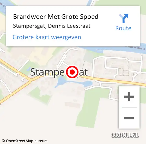 Locatie op kaart van de 112 melding: Brandweer Met Grote Spoed Naar Stampersgat, Dennis Leestraat op 29 oktober 2021 11:33
