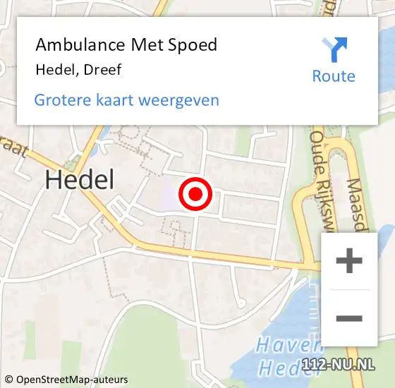 Locatie op kaart van de 112 melding: Ambulance Met Spoed Naar Hedel, Dreef op 29 oktober 2021 12:11