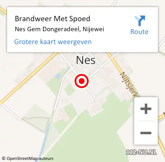 Locatie op kaart van de 112 melding: Brandweer Met Spoed Naar Nes Gem Dongeradeel, Nijewei op 27 juni 2014 14:43