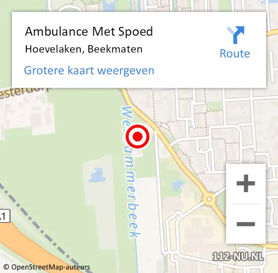 Locatie op kaart van de 112 melding: Ambulance Met Spoed Naar Hoevelaken, Beekmaten op 29 oktober 2021 12:19