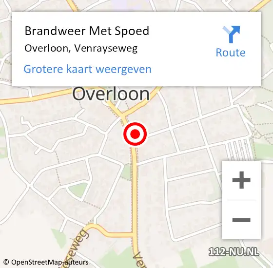 Locatie op kaart van de 112 melding: Brandweer Met Spoed Naar Overloon, Venrayseweg op 29 oktober 2021 12:41