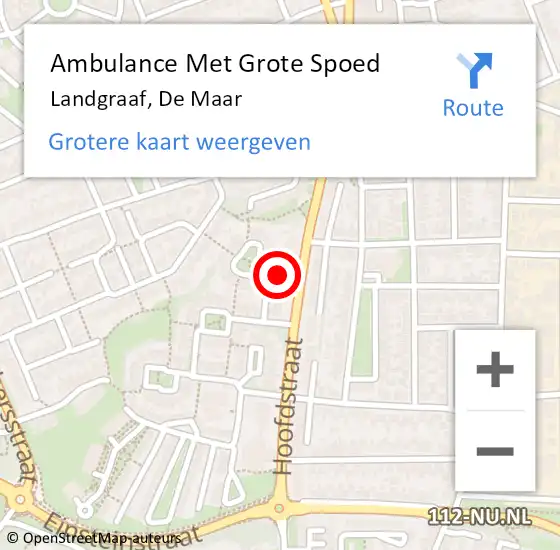 Locatie op kaart van de 112 melding: Ambulance Met Grote Spoed Naar Landgraaf, De Maar op 27 juni 2014 14:50