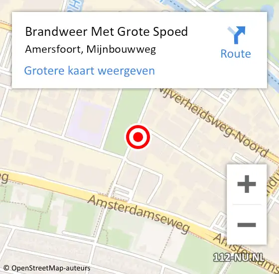 Locatie op kaart van de 112 melding: Brandweer Met Grote Spoed Naar Amersfoort, Mijnbouwweg op 29 oktober 2021 13:38