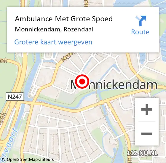 Locatie op kaart van de 112 melding: Ambulance Met Grote Spoed Naar Monnickendam, Rozendaal op 29 oktober 2021 13:41