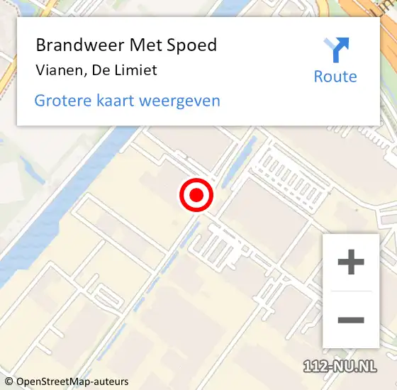 Locatie op kaart van de 112 melding: Brandweer Met Spoed Naar Vianen, De Limiet op 29 oktober 2021 14:18