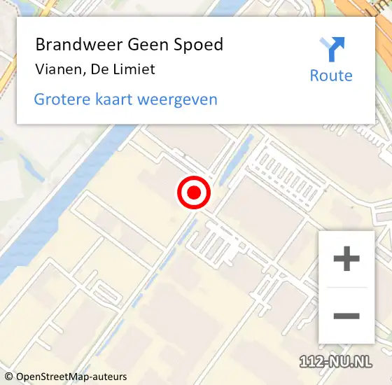 Locatie op kaart van de 112 melding: Brandweer Geen Spoed Naar Vianen, De Limiet op 29 oktober 2021 14:18