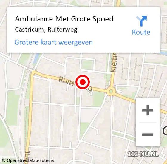 Locatie op kaart van de 112 melding: Ambulance Met Grote Spoed Naar Castricum, Ruiterweg op 29 oktober 2021 14:27