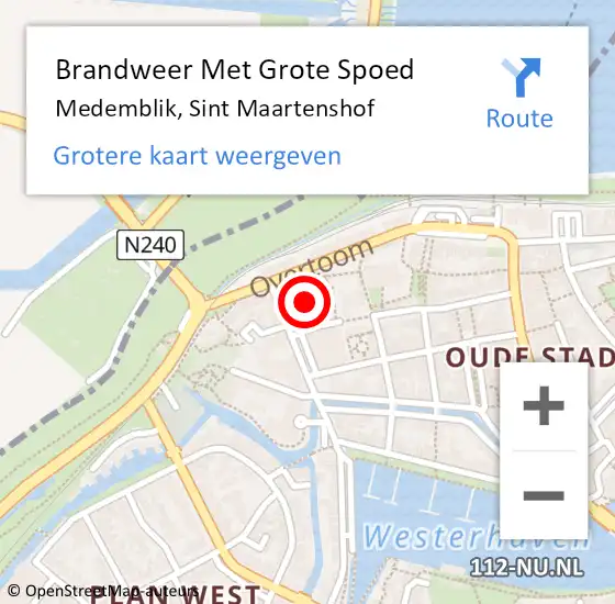 Locatie op kaart van de 112 melding: Brandweer Met Grote Spoed Naar Medemblik, Sint Maartenshof op 29 oktober 2021 14:44