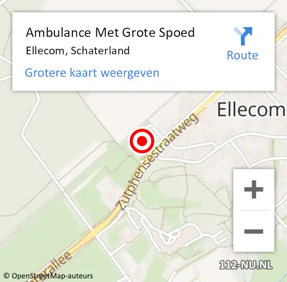 Locatie op kaart van de 112 melding: Ambulance Met Grote Spoed Naar Ellecom, Schaterland op 29 oktober 2021 15:00