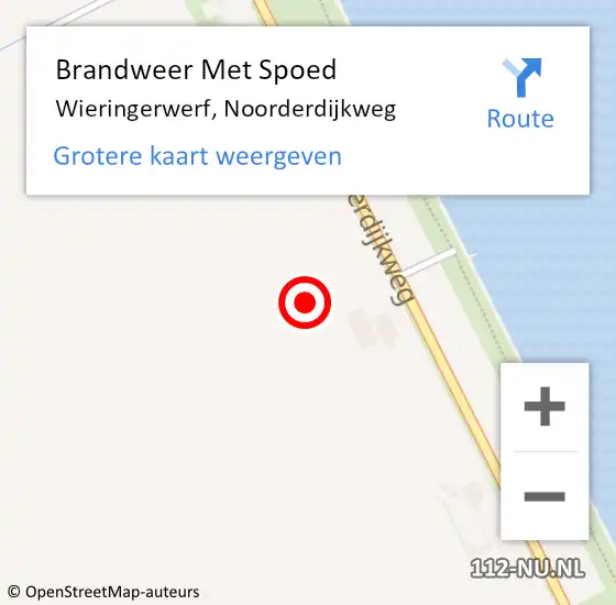 Locatie op kaart van de 112 melding: Brandweer Met Spoed Naar Wieringerwerf, Noorderdijkweg op 29 oktober 2021 15:57