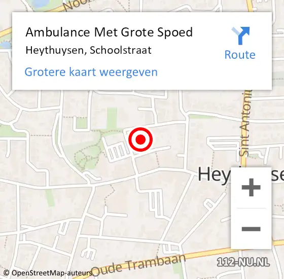 Locatie op kaart van de 112 melding: Ambulance Met Grote Spoed Naar Heythuysen, Schoolstraat op 29 oktober 2021 16:15