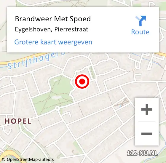 Locatie op kaart van de 112 melding: Brandweer Met Spoed Naar Eygelshoven, Pierrestraat op 29 oktober 2021 17:10