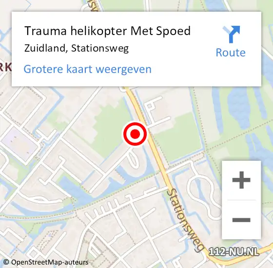 Locatie op kaart van de 112 melding: Trauma helikopter Met Spoed Naar Zuidland, Stationsweg op 29 oktober 2021 17:12