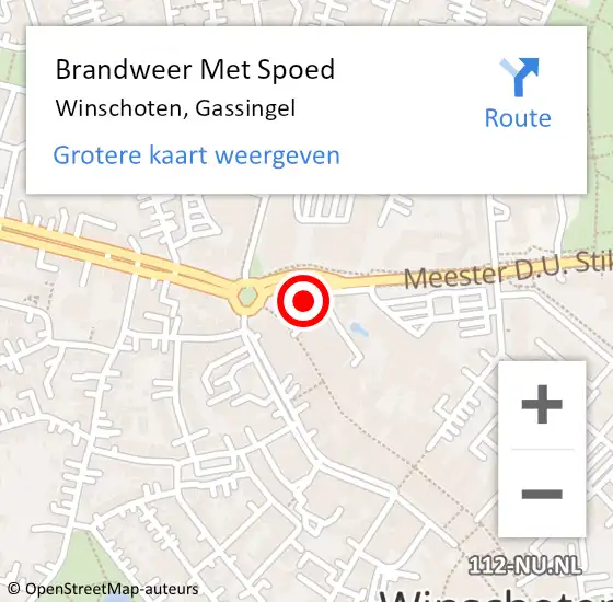 Locatie op kaart van de 112 melding: Brandweer Met Spoed Naar Winschoten, Gassingel op 29 oktober 2021 18:04