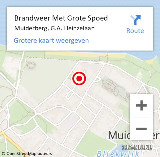 Locatie op kaart van de 112 melding: Brandweer Met Grote Spoed Naar Muiderberg, G.A. Heinzelaan op 29 oktober 2021 19:15