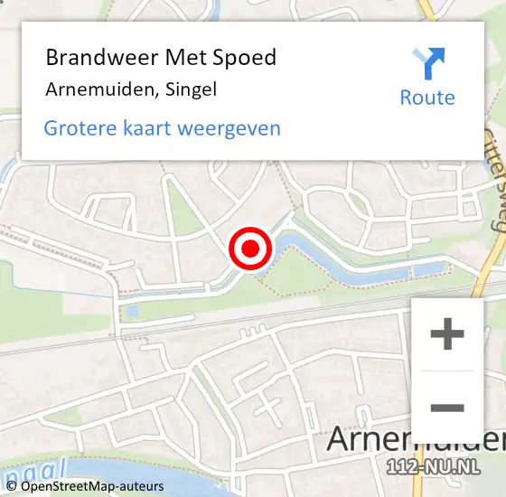 Locatie op kaart van de 112 melding: Brandweer Met Spoed Naar Arnemuiden, Singel op 29 oktober 2021 19:42