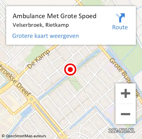 Locatie op kaart van de 112 melding: Ambulance Met Grote Spoed Naar Velserbroek, Rietkamp op 29 oktober 2021 19:49