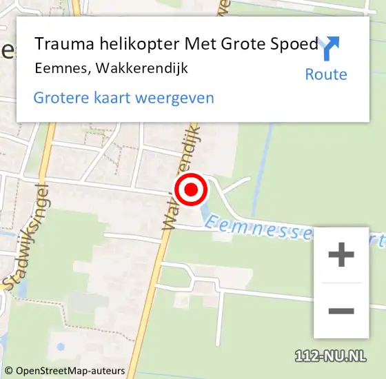 Locatie op kaart van de 112 melding: Trauma helikopter Met Grote Spoed Naar Eemnes, Wakkerendijk op 29 oktober 2021 19:57