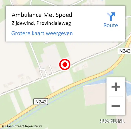 Locatie op kaart van de 112 melding: Ambulance Met Spoed Naar Zijdewind, Provincialeweg op 27 juni 2014 15:28