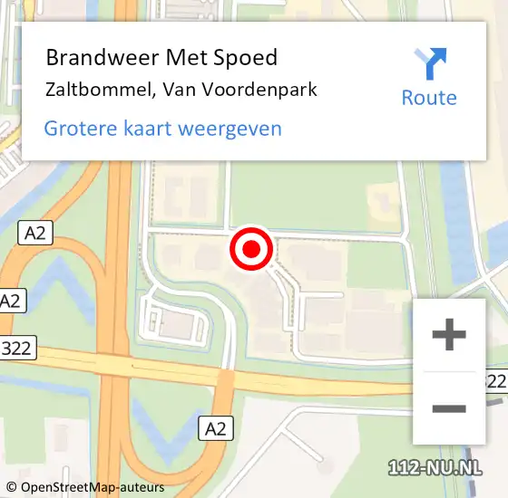 Locatie op kaart van de 112 melding: Brandweer Met Spoed Naar Zaltbommel, Van Voordenpark op 29 oktober 2021 20:08