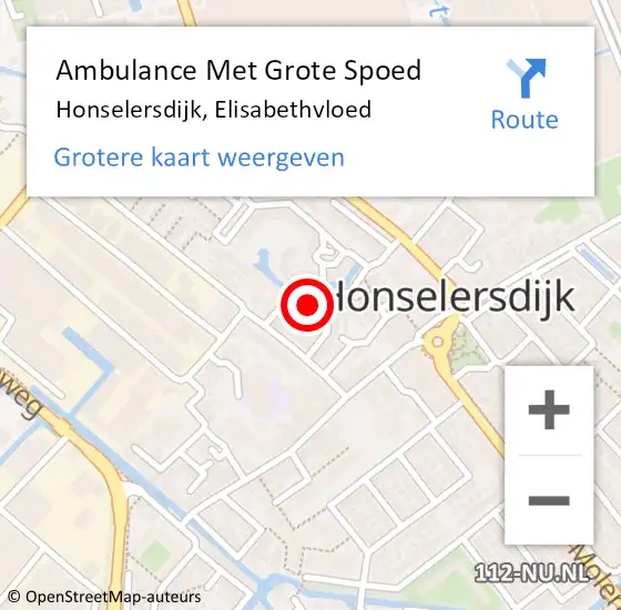 Locatie op kaart van de 112 melding: Ambulance Met Grote Spoed Naar Honselersdijk, Elisabethvloed op 29 oktober 2021 20:44