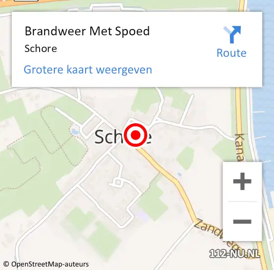 Locatie op kaart van de 112 melding: Brandweer Met Spoed Naar Schore op 29 oktober 2021 21:08