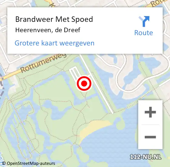 Locatie op kaart van de 112 melding: Brandweer Met Spoed Naar Heerenveen, de Dreef op 29 oktober 2021 22:19