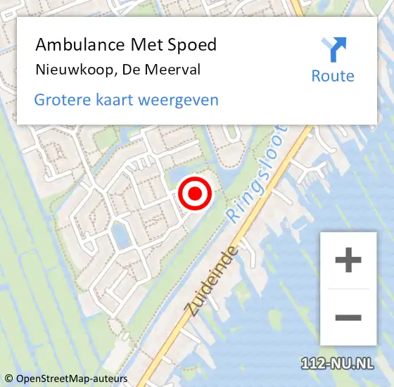 Locatie op kaart van de 112 melding: Ambulance Met Spoed Naar Nieuwkoop, De Meerval op 29 oktober 2021 22:29