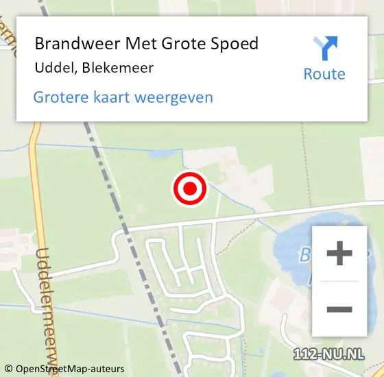 Locatie op kaart van de 112 melding: Brandweer Met Grote Spoed Naar Uddel, Blekemeer op 29 oktober 2021 22:36