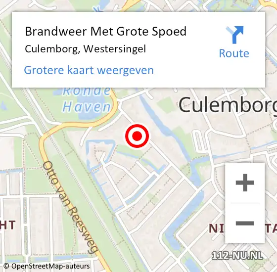 Locatie op kaart van de 112 melding: Brandweer Met Grote Spoed Naar Culemborg, Westersingel op 29 oktober 2021 23:02