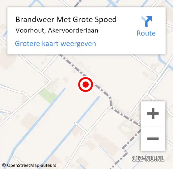 Locatie op kaart van de 112 melding: Brandweer Met Grote Spoed Naar Voorhout, Akervoorderlaan op 29 oktober 2021 23:21