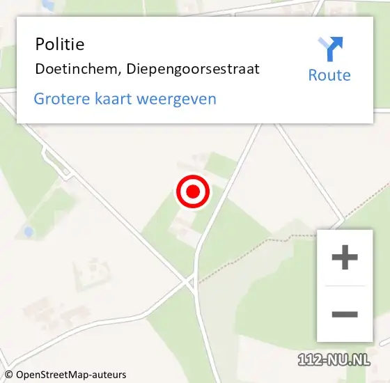 Locatie op kaart van de 112 melding: Politie Doetinchem, Diepengoorsestraat op 29 oktober 2021 23:54