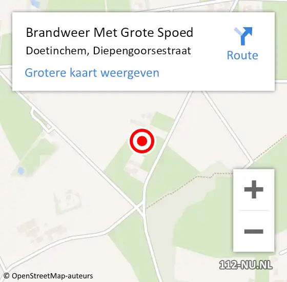 Locatie op kaart van de 112 melding: Brandweer Met Grote Spoed Naar Doetinchem, Diepengoorsestraat op 29 oktober 2021 23:54