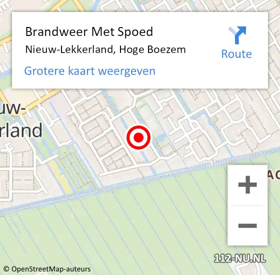 Locatie op kaart van de 112 melding: Brandweer Met Spoed Naar Nieuw-Lekkerland, Hoge Boezem op 30 oktober 2021 00:23