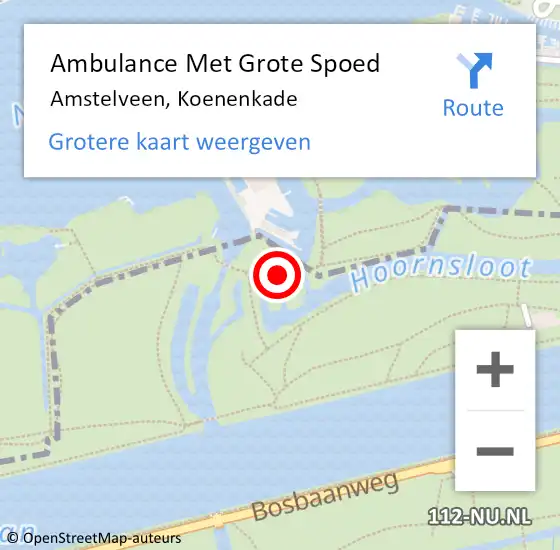 Locatie op kaart van de 112 melding: Ambulance Met Grote Spoed Naar Amstelveen, Koenenkade op 30 oktober 2021 00:45