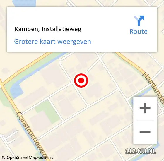 Locatie op kaart van de 112 melding:  Kampen, Installatieweg op 30 oktober 2021 00:47