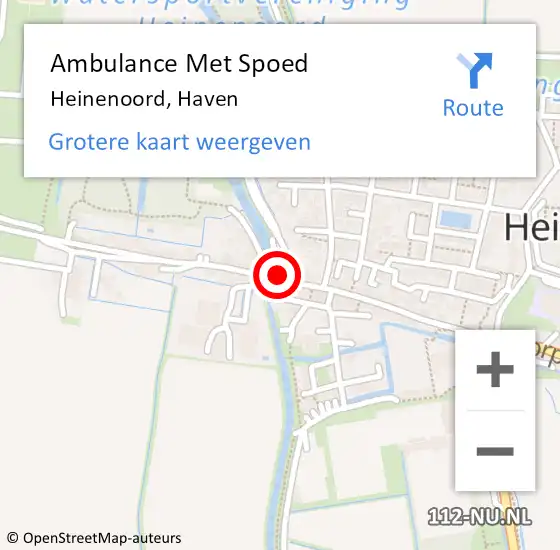 Locatie op kaart van de 112 melding: Ambulance Met Spoed Naar Heinenoord, Haven op 30 oktober 2021 01:16