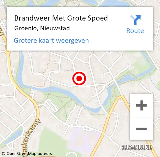 Locatie op kaart van de 112 melding: Brandweer Met Grote Spoed Naar Groenlo, Nieuwstad op 30 oktober 2021 02:31