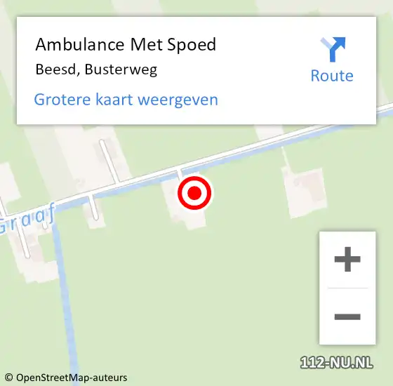 Locatie op kaart van de 112 melding: Ambulance Met Spoed Naar Beesd, Busterweg op 30 oktober 2021 08:04