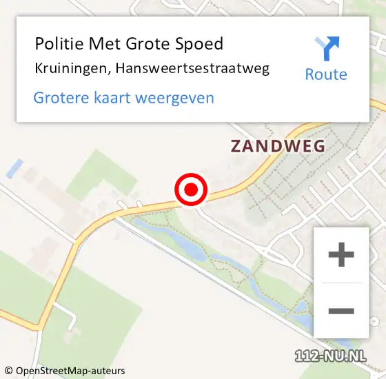 Locatie op kaart van de 112 melding: Politie Met Grote Spoed Naar Kruiningen, Hansweertsestraatweg op 30 oktober 2021 09:54