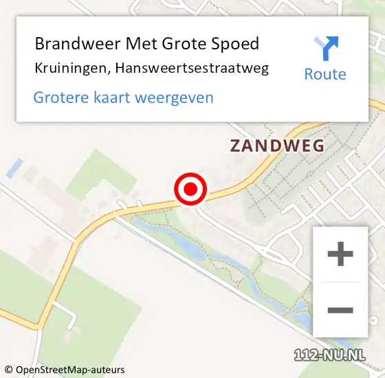 Locatie op kaart van de 112 melding: Brandweer Met Grote Spoed Naar Kruiningen, Hansweertsestraatweg op 30 oktober 2021 09:54