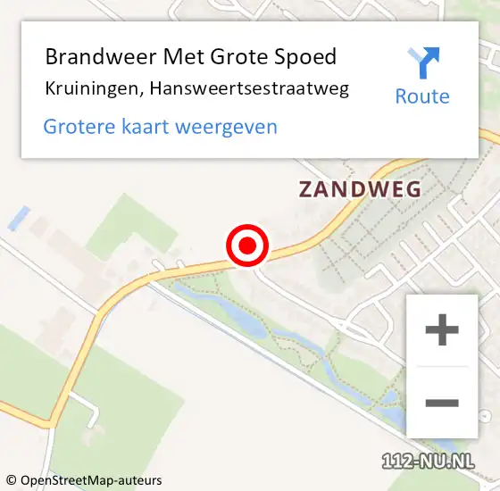 Locatie op kaart van de 112 melding: Brandweer Met Grote Spoed Naar Kruiningen, Hansweertsestraatweg op 30 oktober 2021 09:59